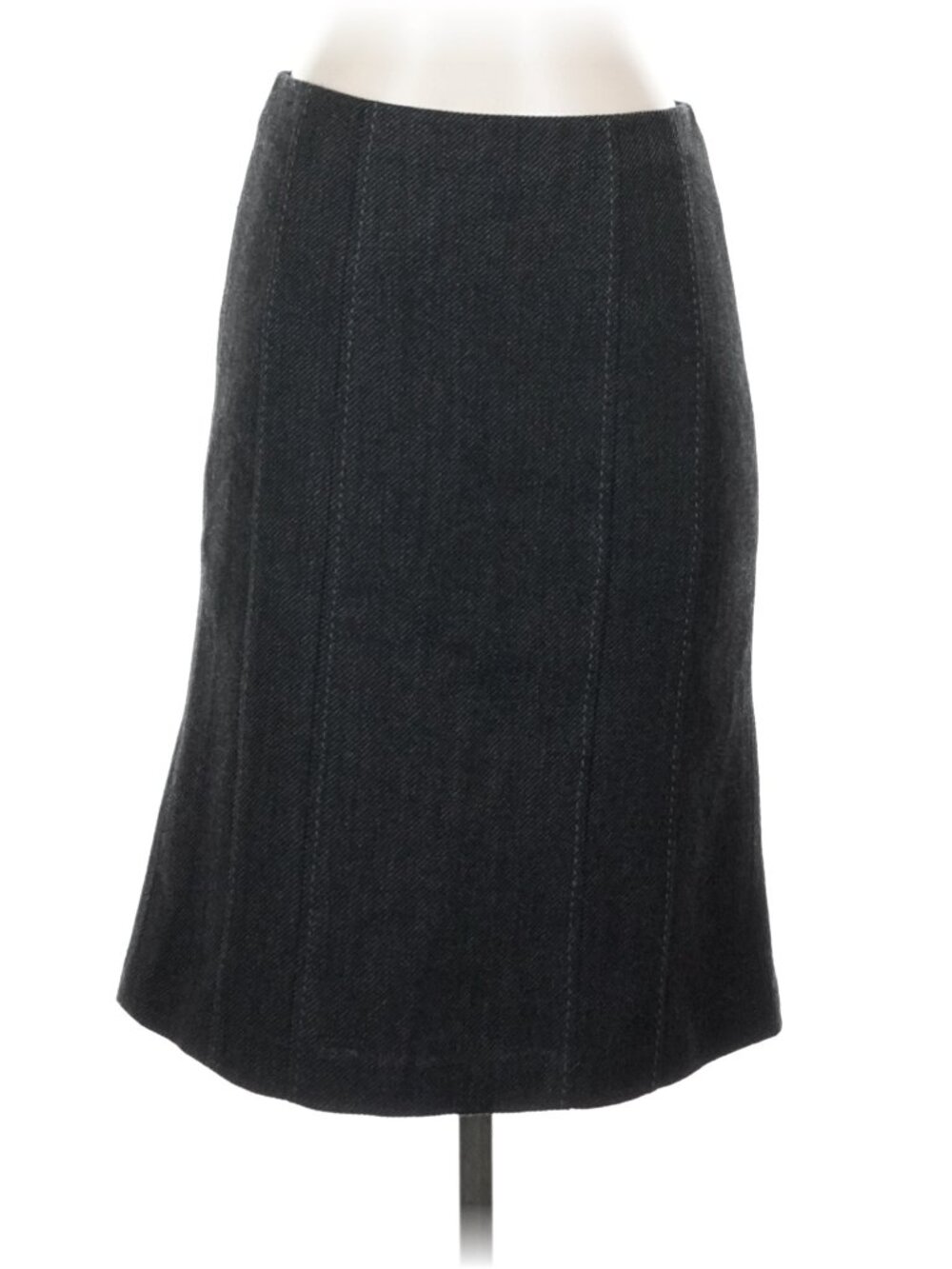 Rebecca Taylor Wool Blend Formal Skirt Charcoal Gray Flounce Hem Size 4 - Picture 3 of 5